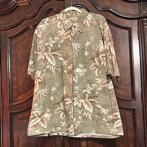 Tropical Print Casual Button Down Shirt